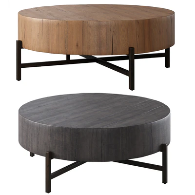 Fargo 40" Round Reclaimed Wood Coffee Table by pottery barn — Вид 1