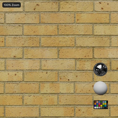 spotted running bond brick wall texture yellow — View 3