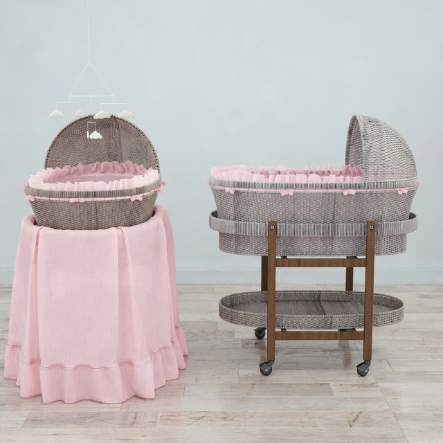 RH Heirloom wicker bassinet &amp; mattres — Descargar