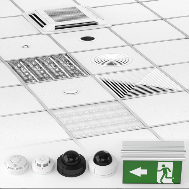 Armstrong ceiling system with a set of elements. — Descargar