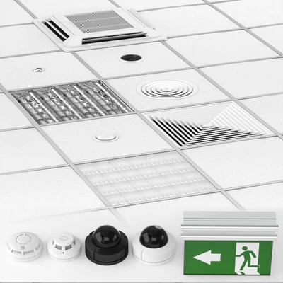 Armstrong ceiling system with a set of elements. — Ver 1