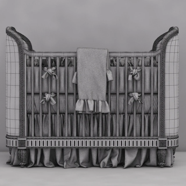 RH Belle Upholstered Crib (distressed linen) — Скачать