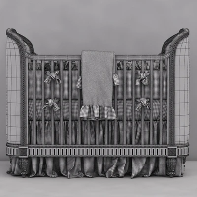 RH Belle Upholstered Crib (distressed linen) — Вид 2