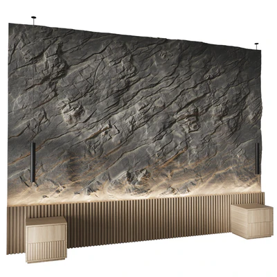 Rock headboard, изголовье кровати, каменные панели — Вид 3