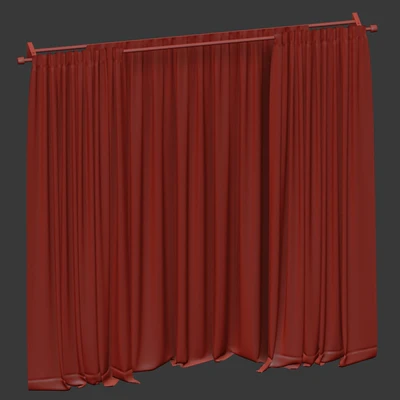 Curtains with tulle in two colors — Ver 4