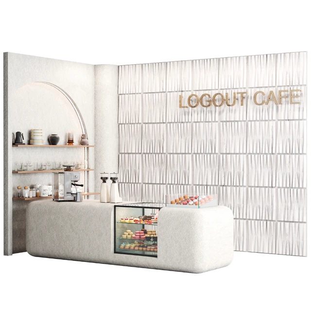 Designer coffee shop with desserts — Descargar