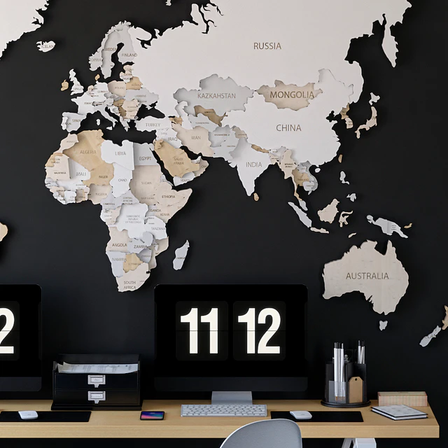 Office set with a map — Descargar