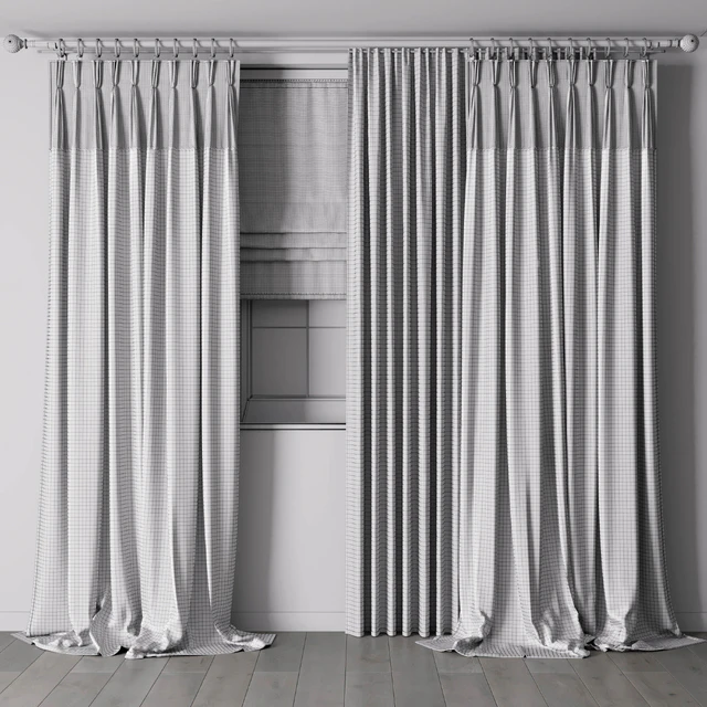 Hadi pleats curtains - Triple pleat heading 01 — Скачать
