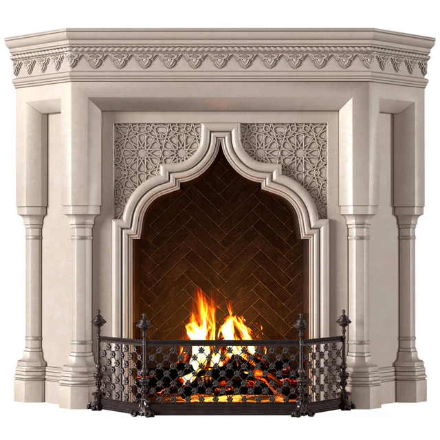 Fireplace in oriental style. Arabic classic fireplace.Arabic Fireplace.Oriental Fireplace — Descargar