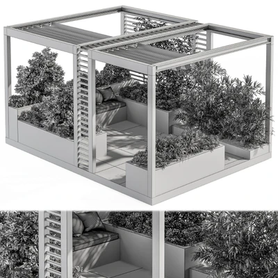 Roof Garden and Landscape Furniture with Pergola - Set 38 — Вид 4