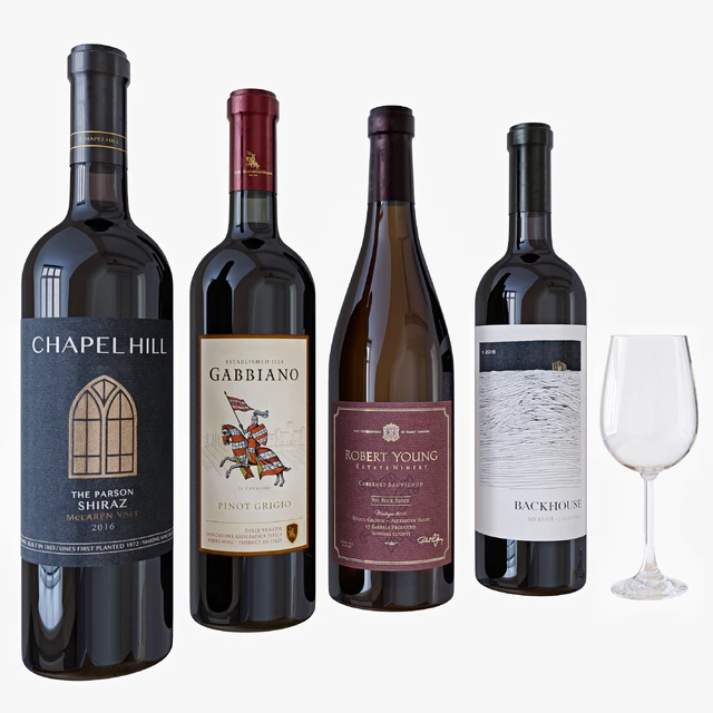 wine bottle set 6 — Скачать