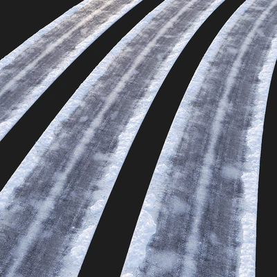Snowy road. Editable — Ver 3