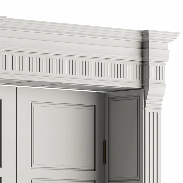 White Wooden Classic Door Set 27 — Download