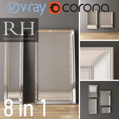 RH VENETIAN MIRRORS SET SILVER — Ver 1