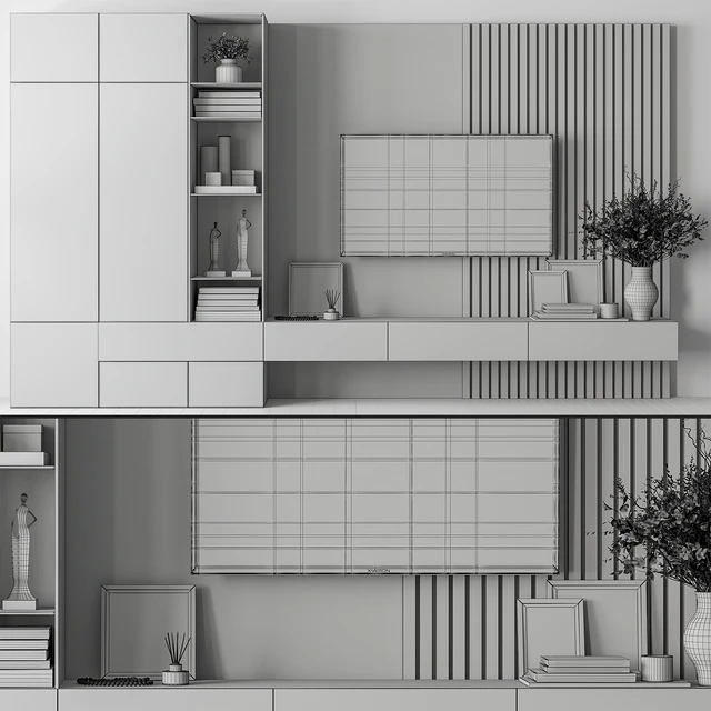 TV Wall Black and Wood - Set 35 — Descargar