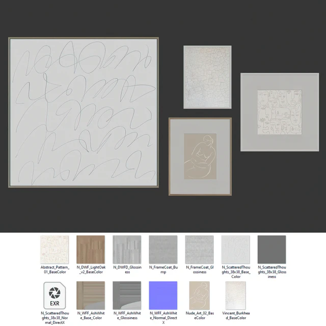 Абстрактные постеры с картиной на холсте (Abstract posters with painting on canvas) — Скачать