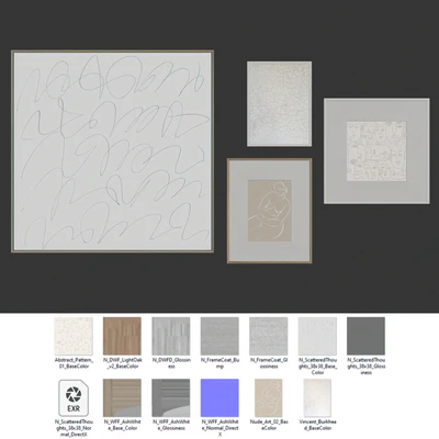 Абстрактные постеры с картиной на холсте (Abstract posters with painting on canvas) — Вид 4