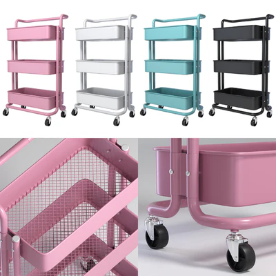 SPOWAY. Bookcase on wheels, trolley organizer for storage — Ver 4