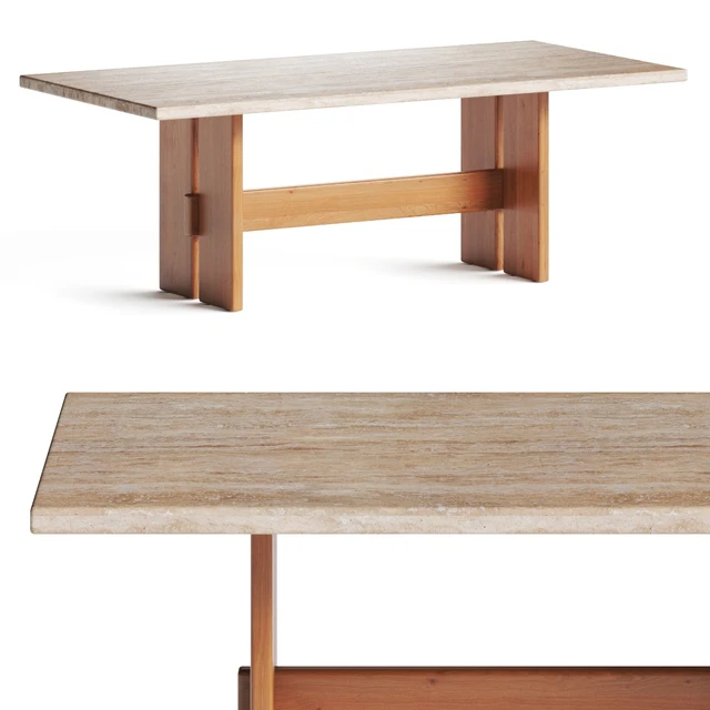 CB2 Falls Travertine Dining Table — Descargar