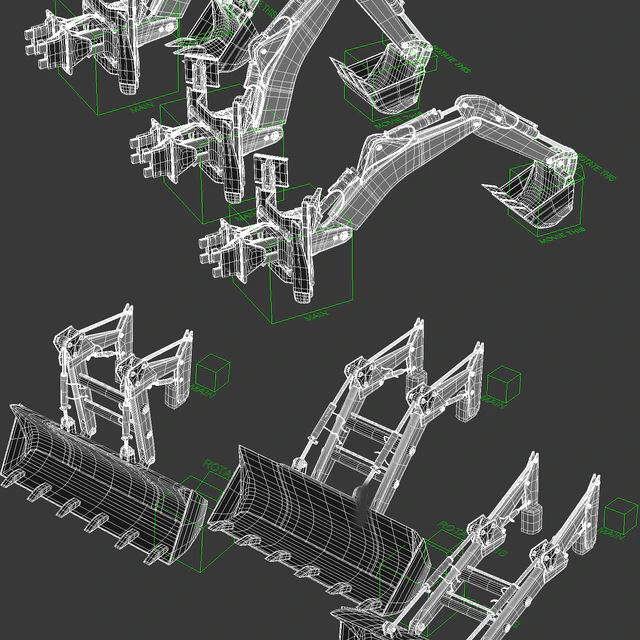 Tractor low/middle/high poly rigged — Скачать