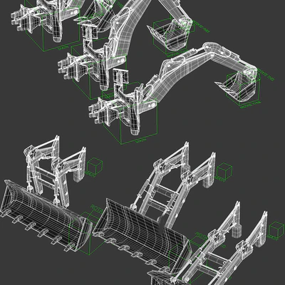 Tractor low/middle/high poly rigged — Вид 2