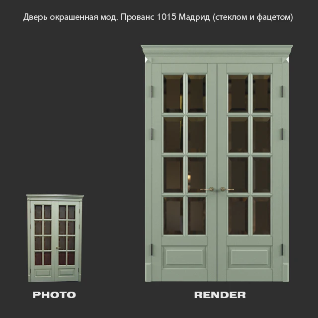 Colored door mod. Provence 1015 Madrid (glass and beveled) — Descargar