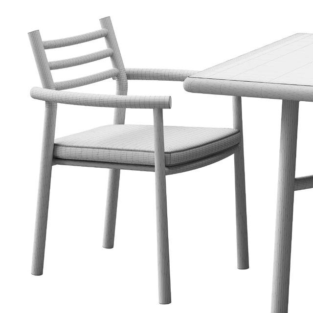 Table with chairs UKIYO by TRIBU — Descargar
