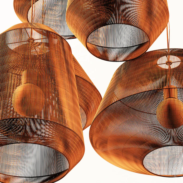 Lamp wood rotang wicker barrel n2 / Лампа плетеная из ротанга "Бочка" №2 — Скачать