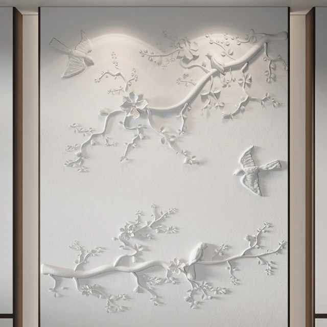 Bas-relief Branches Birds — Descargar