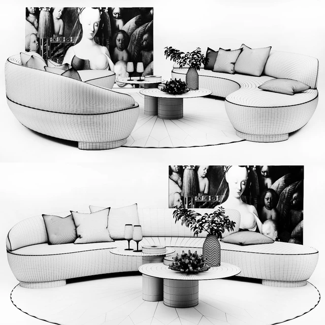 Vladimir KAGAN Free Form Curved Sofa — Скачать