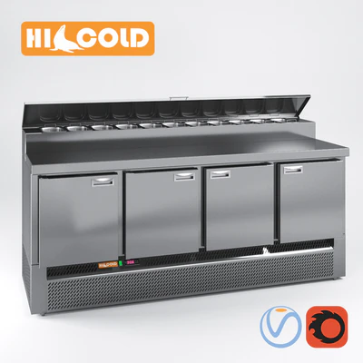Table refrigerated pizzafied HiCold, set GN 1111, GNE 1, GN 11, GN 111 — Ver 1