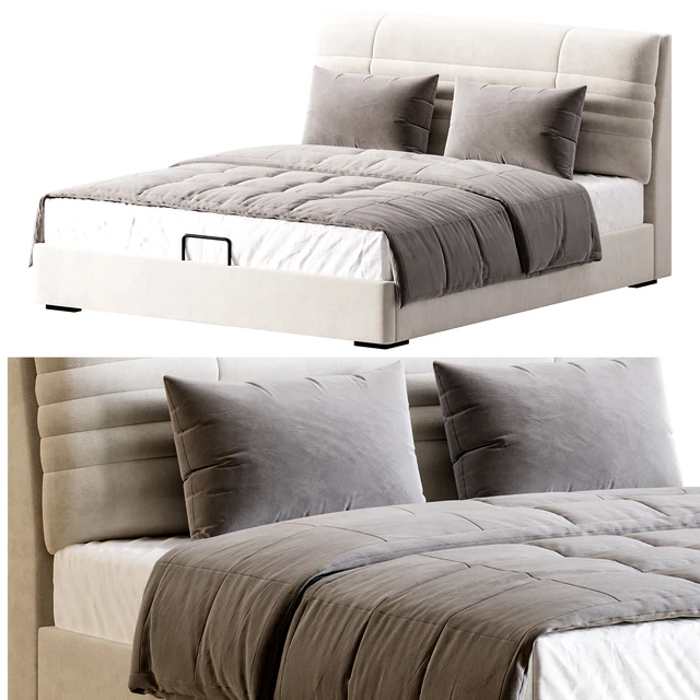 Beige Upholstered Modern Headboard — Descargar