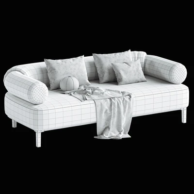Contemporary Sofa Upholstered in Bouclé Fabric — Ver 4