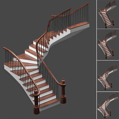 Set of stairs with 4 style — Ver 1