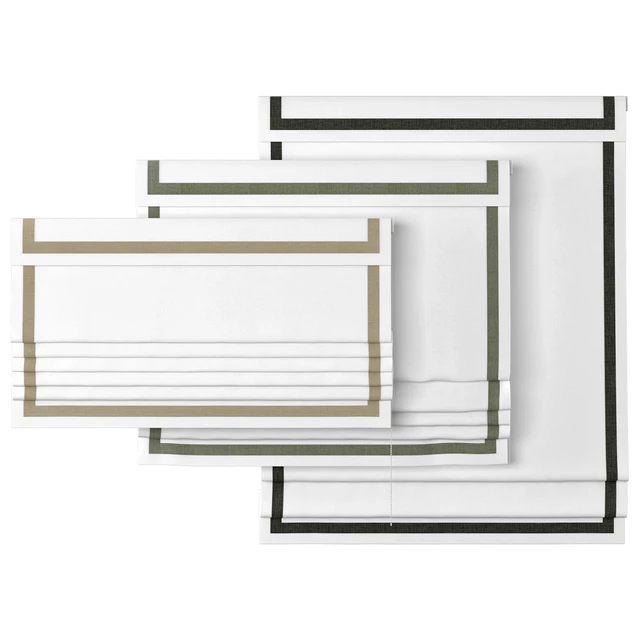 Roman Curtains 23 | LOGANOVA Shades | FAUX LINEN BORDER — Descargar