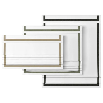 Roman Curtains 23 | LOGANOVA Shades | FAUX LINEN BORDER — Ver 2
