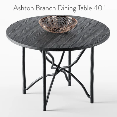 Ashton Branch Dining Table 40 "Black — Ver 2