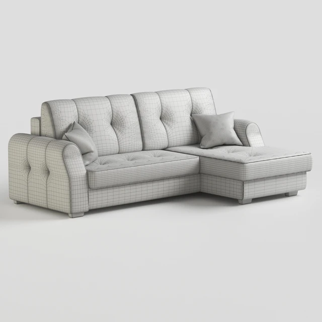 Corner sofa bed Oscar from Hoff. Beige and blue upholstery options. — Descargar