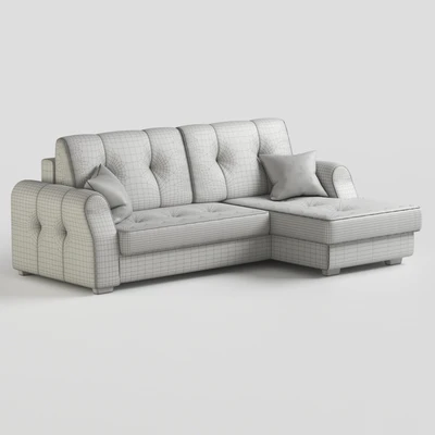 Corner sofa bed Oscar from Hoff. Beige and blue upholstery options. — Ver 3