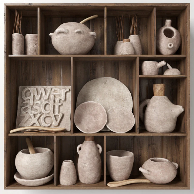 Dishes clay rack n3 / Rack with clay dishes — Descargar
