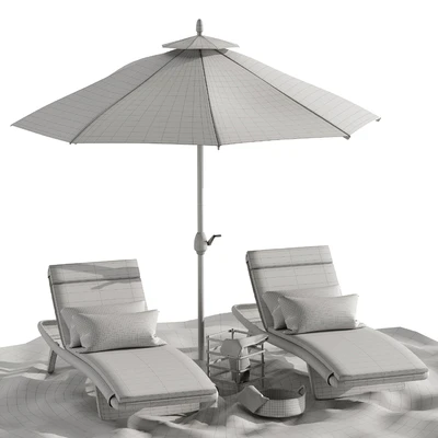 Beach umbrella and chaise longue set 2 — Вид 5