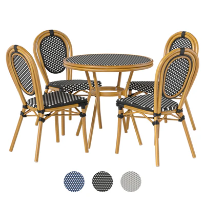 French-style furniture set for outdoor cafe garden patio — download