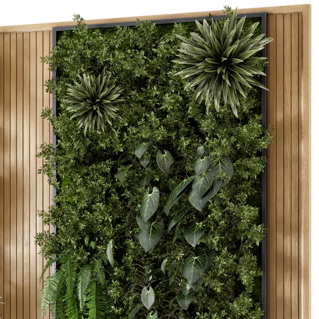 Indoor Wall  Vertical Garden in Wooden Base - Set 536 — Скачать