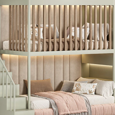Designer two-level bed Kids room — Ver 6