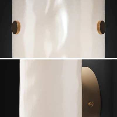 WILLAMETTE 28 LED PEARL WHITE FLUTED SCONCE — Ver 2