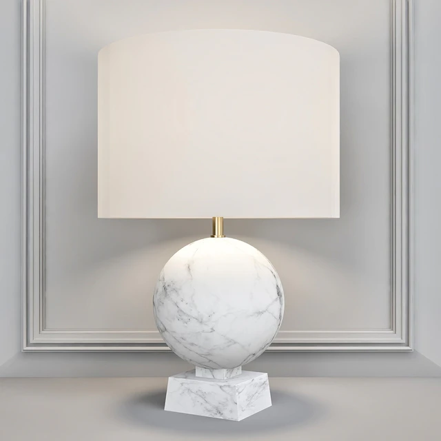 Baker Blanc Sculpte Table Lamp - Round — Скачать