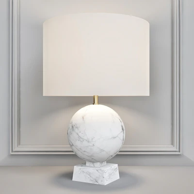 Baker Blanc Sculpte Table Lamp - Round — Скачать