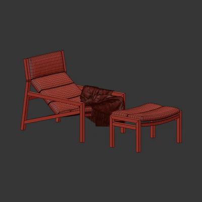 Jardan Lake Armchair with ottoman — Ver 3