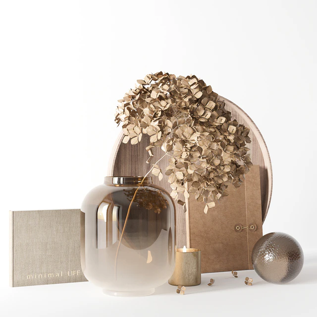 Decorative set with dryed hydrangea — Скачать