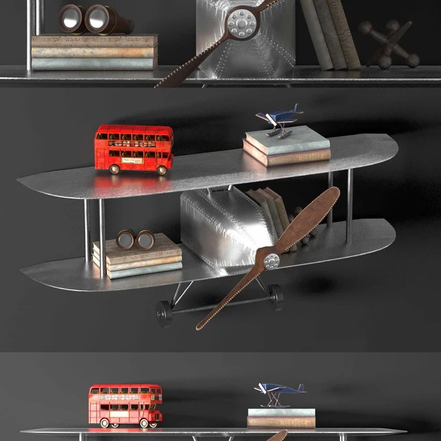 VINTAGE AIRPLANE METAL SHELF — Descargar